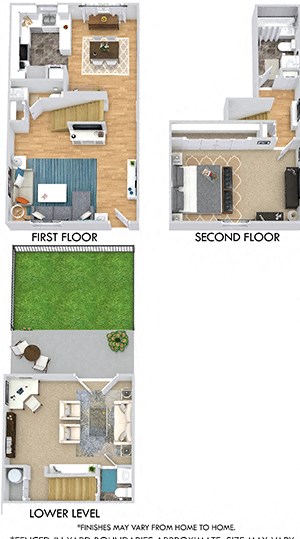 Asbury with Fenced-in Yard Asbury with Fenced-in Yard. 1 bedroom townhouse with den. Kitchen with bartop open to dinning room. 1 full bathroom + 2 powder rooms. Patio/balcony open to yard.